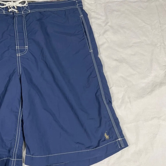 VTG Polo Ralph Lauren Mens Blue Nylon Swin Shorts Size L - Picture 2 of 7